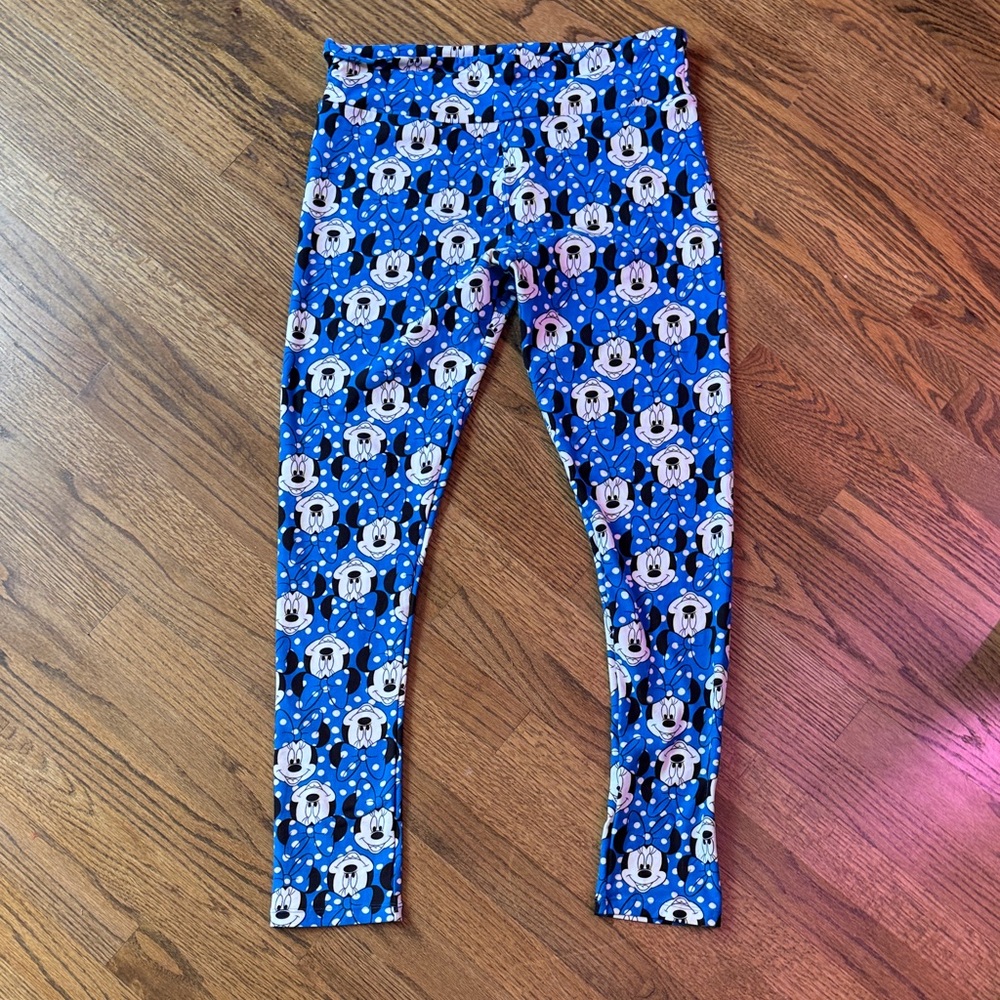 LuLaRoe Blue Mickey adult Leggings size Large (tall and curvy)